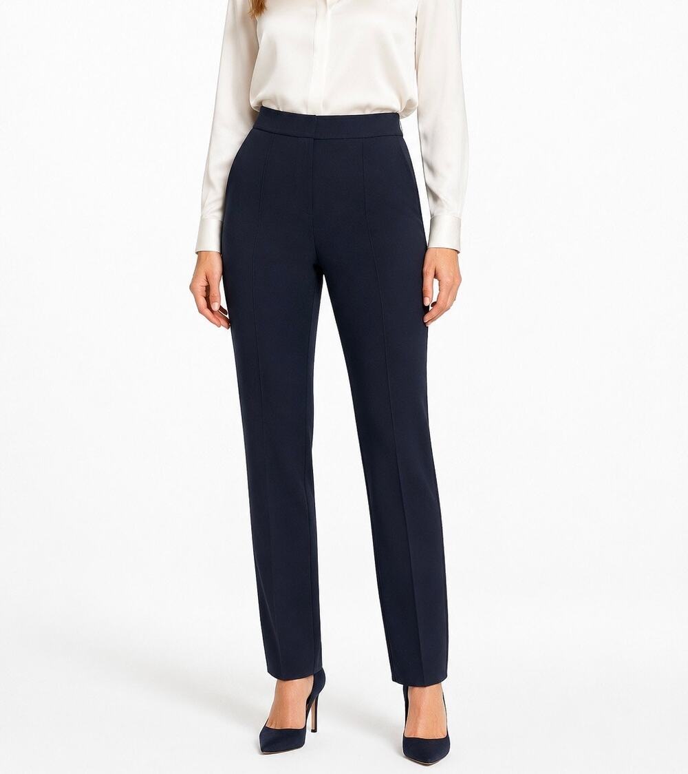 St. John Collection Emma Navy Blue Straight Leg Dress Pants Size 4